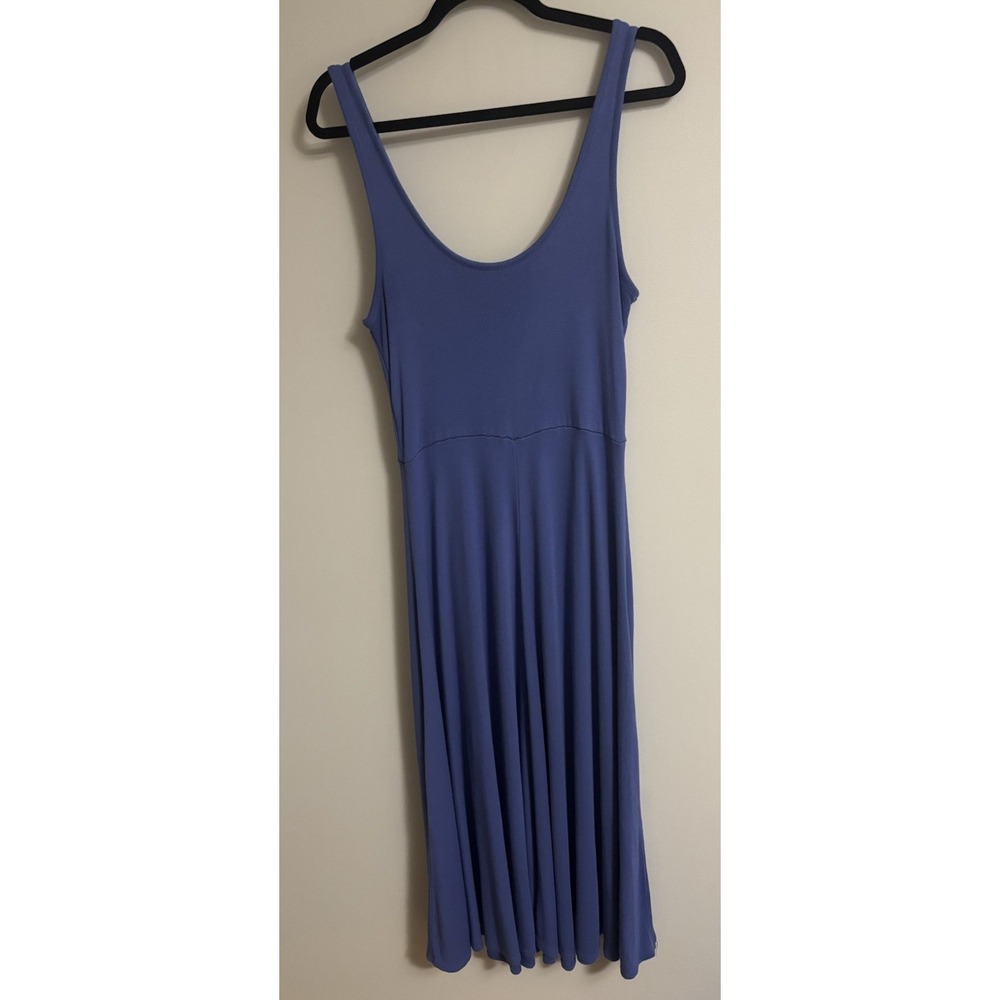 Marine Layer Lexi Ribbed Blue Marlin Midi Tank Dress Sleeveless Stretchy L
